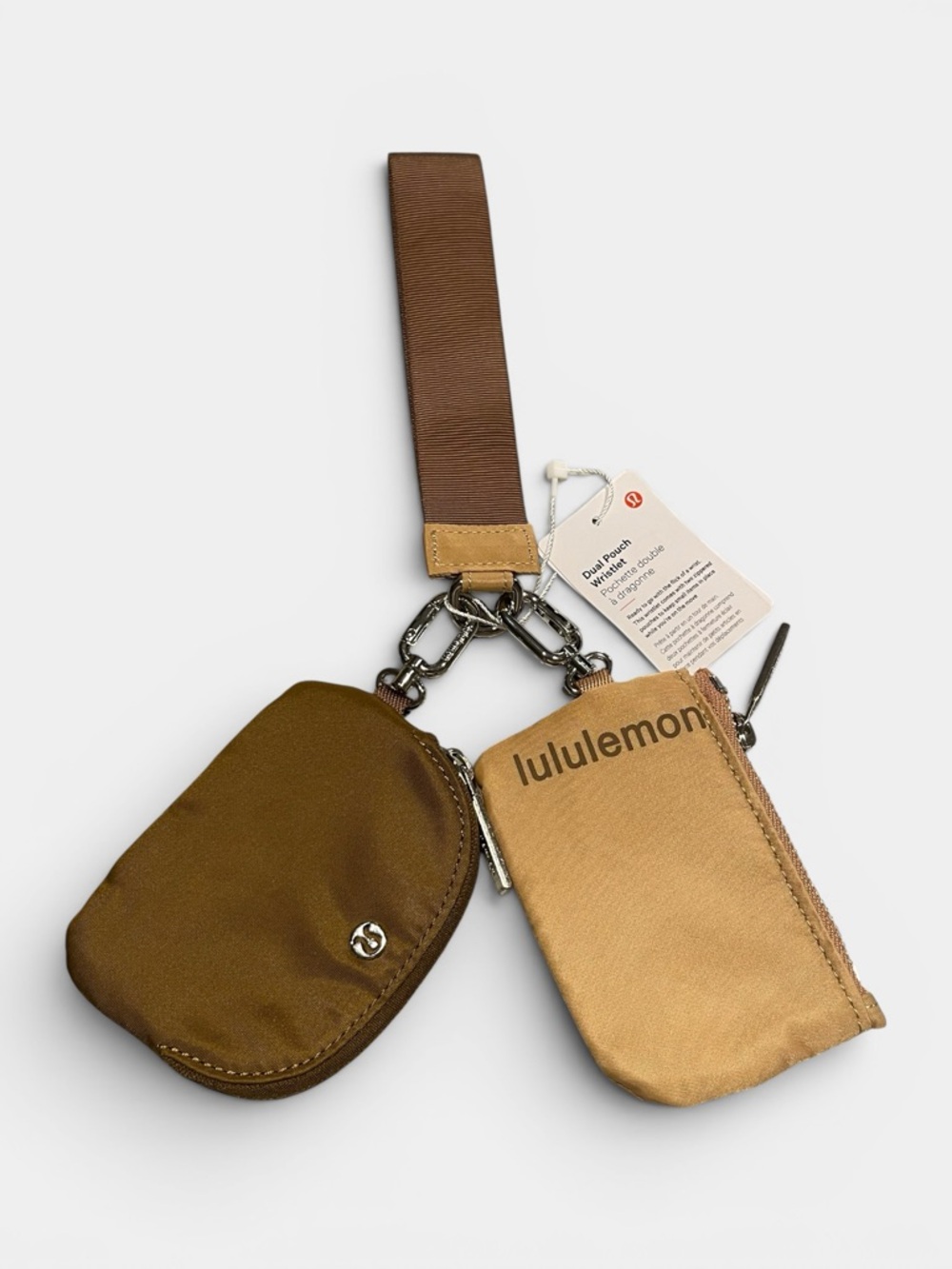 Lululemon Dual Pouch Wristlet in Brown/Tan